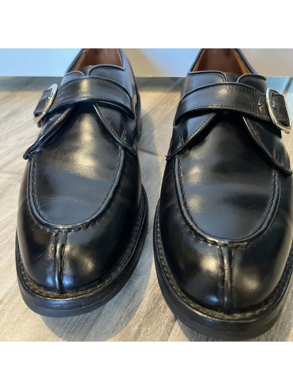 ALLEN EDMONDS CORNELL BLACK MONK STRAP VIBRAM SOLES 10B VGC